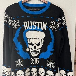 New Stone Cold Steve Austin 3:16 Ugly Christmas Sweater Custom Kicks Size Medium